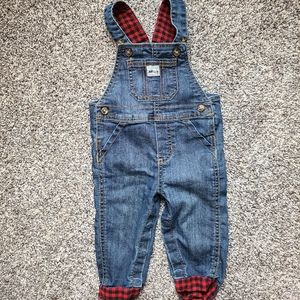 Buffalo plaid overalls